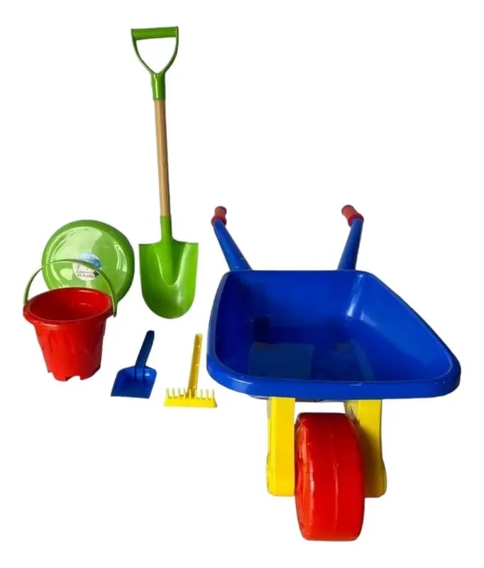 Set Carretilla Infantil Grande Playera + Accesorios Juguetes