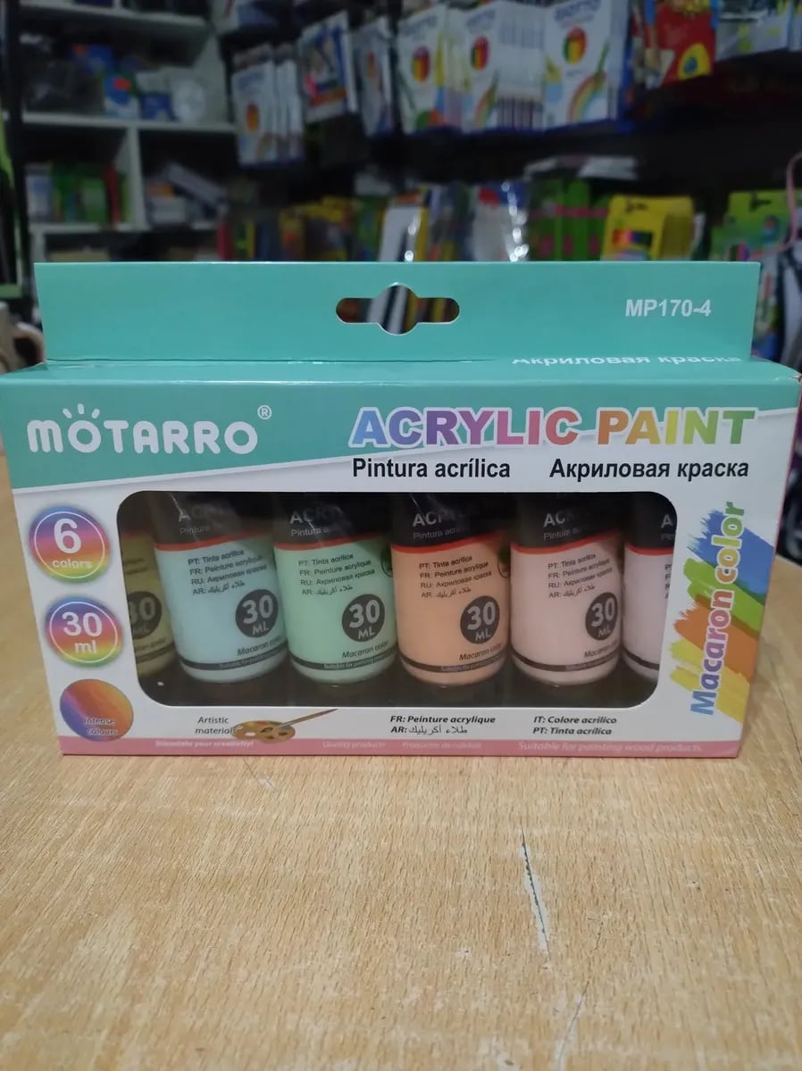 Pack 6 pintura acrilica color pastel 30ml